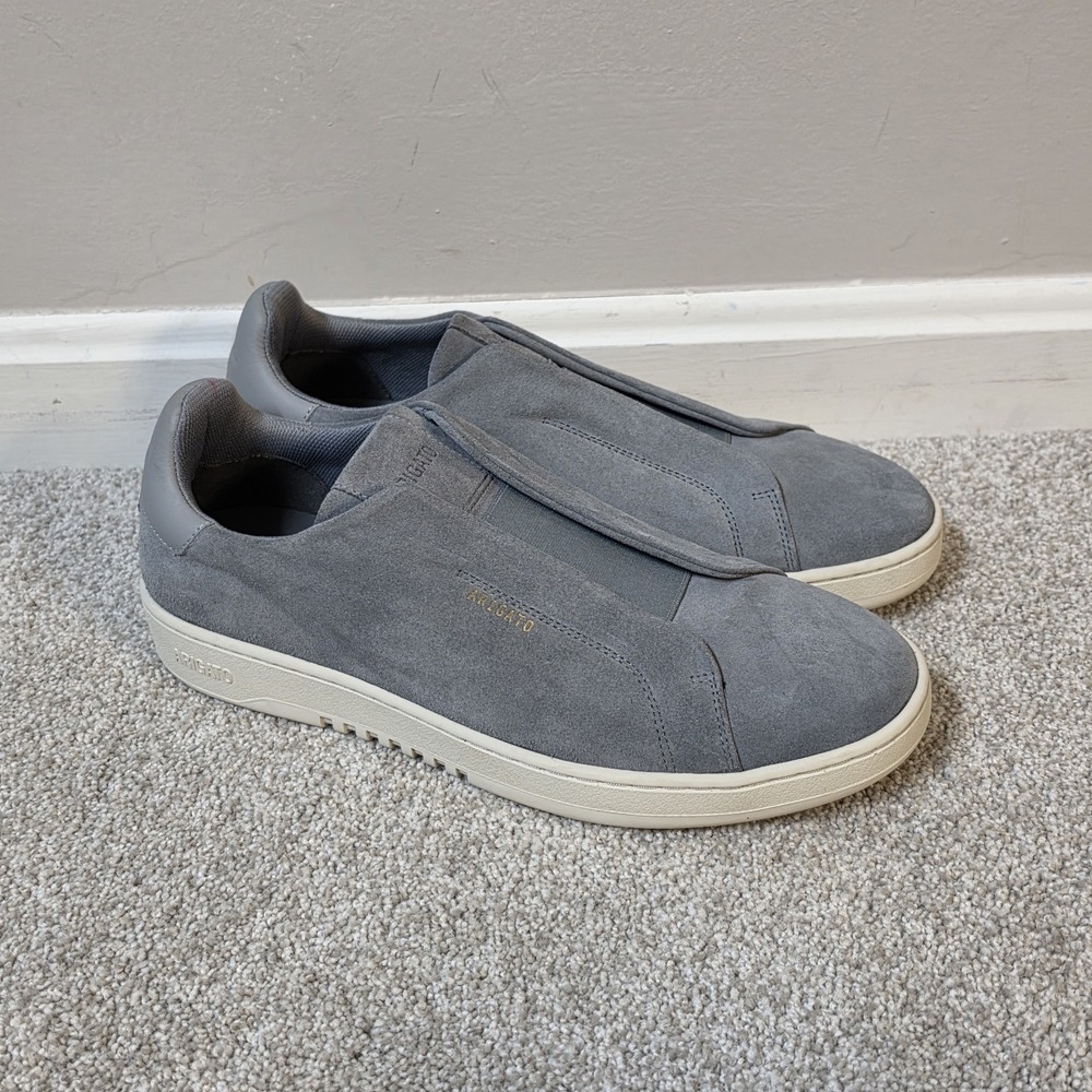 Axel Arigato Dice Laceless Lo Sneaker Grey Suede White Sz 9 Slip On
